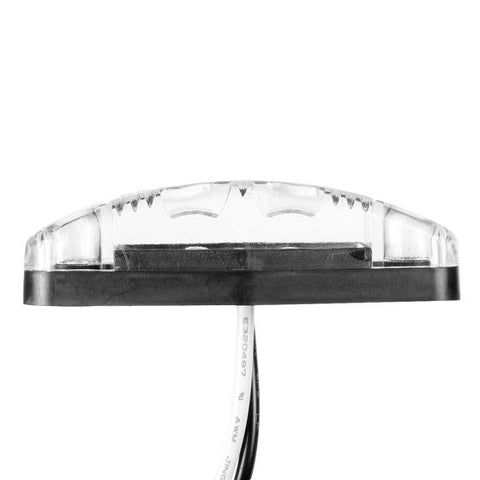 Image of Partsam 8pcs 2.5inch Oval Side Fender Marker Light Red/Amber Clear Lens Universal Surface Mount LED Light, Truck Boat Trailer Sealed Mini Trailer Led Marker Clearance Identification Lights 2 Diodes