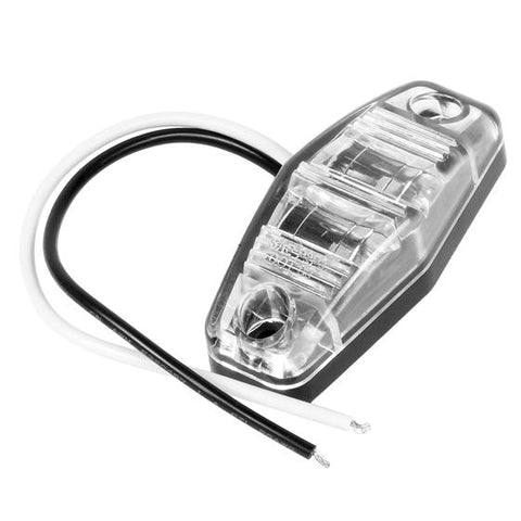 Image of Partsam 8pcs 2.5inch Oval Side Fender Marker Light Red/Amber Clear Lens Universal Surface Mount LED Light, Truck Boat Trailer Sealed Mini Trailer Led Marker Clearance Identification Lights 2 Diodes