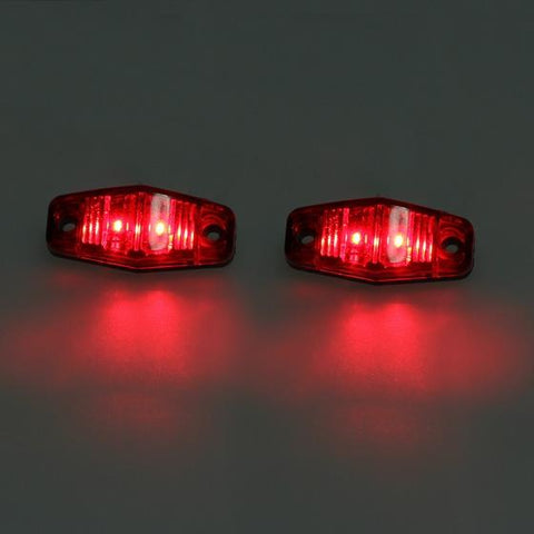 Image of Partsam 4Pcs Mini 2.5 Inch Trailer Led Side Fender Marker Clearance Lights 2 Diodes Surface Mount, Sealed Mini Rectangular Rectangle Boat Marine Led Courtesy Lights Waterproof (2Amber+2Red)