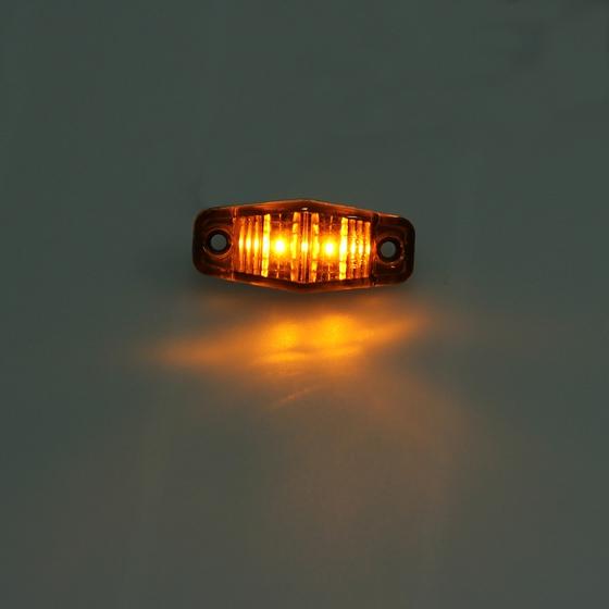 Partsam 4Pcs Mini 2.5 Inch Trailer Led Side Fender Marker Clearance Lights 2 Diodes Surface Mount, Sealed Mini Rectangular Rectangle Boat Marine Led Courtesy Lights Waterproof (2Amber+2Red)