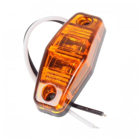 Image of Partsam Universal Red/Amber Surface Mount LED Side Fender Marker Lights, Sealed Mini LED Side Marker Clearance Identification Lights, 2 Wire, 2 Diodes, 2.54 x 1.06 (Pack of 8)