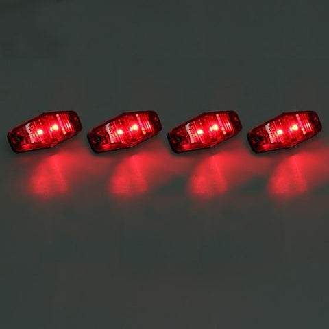 Image of Partsam Universal Red/Amber Surface Mount LED Side Fender Marker Lights, Sealed Mini LED Side Marker Clearance Identification Lights, 2 Wire, 2 Diodes, 2.54 x 1.06 (Pack of 8)