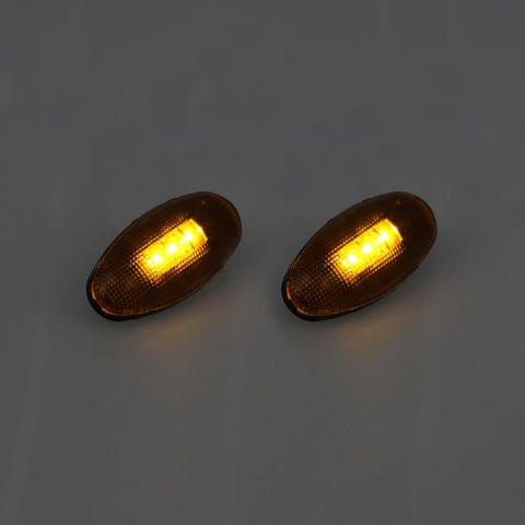 Image of Partsam 4Pcs LED Fender Bed Side Marker Lights Set Replacement for Sierra and Silverado Dually 2500 3500 HD Dual Wheeler Trucks 1999-2013 w/ T10 Plug (2X Amber + 2X Red)