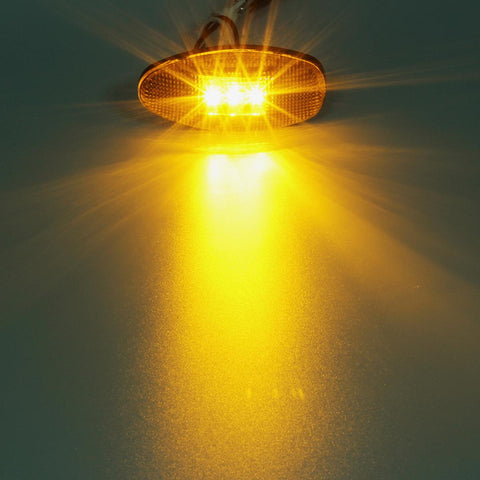 Image of Partsam 4Pcs LED Fender Bed Side Marker Lights Set Replacement for Sierra and Silverado Dually 2500 3500 HD Dual Wheeler Trucks 1999-2013 w/ T10 Plug (2X Amber + 2X Red)