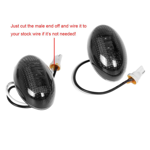 Image of Partsam Replacement For Ford F350 F450 F550 1999-2010 LED Side Fender Marker Light Smoked Full Kit Dually Bed Fender Side Mount Light Clearance Compatible with Ford Super Duty Aftermarket Front Rear