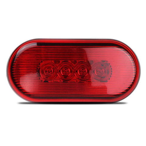 Image of Partsam 2 Amber + 2 Red 12V 4inch x 2inch Oval Led Truck Side Marker Light Surface Mount 10 Diodes, Sealed Trailer Led Clearance and Side Marker Lights, Black Base, Rectangular Rectangle Led Lights