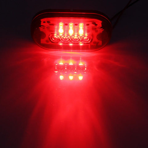 Image of Partsam 2Pcs 4Inch Rectangular Led Side Marker Clearance Lights Red 10 Diodes RV Trailer Truck Camper Waterproof Surface 2x4 Rectangle Led Marker Lights Sealed Indicators Identification Lights