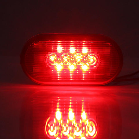 Image of Partsam 2Pcs 4Inch Rectangular Led Side Marker Clearance Lights Red 10 Diodes RV Trailer Truck Camper Waterproof Surface 2x4 Rectangle Led Marker Lights Sealed Indicators Identification Lights