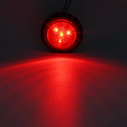 Image of Partsam 2 Amber + 2 Red Truck Trailer 2.5inch Round Side Marker Led Clearance Light 4LED 12V, 2.5 Inch Round Led Marker Lights, 2.5 Round Led Clearance Lights, 2.5 Inch Round Led Flush Mount Lights