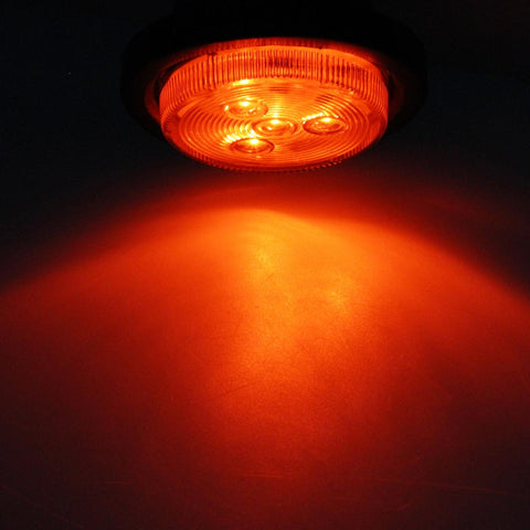 Image of Partsam 2 Amber + 2 Red Truck Trailer 2.5inch Round Side Marker Led Clearance Light 4LED 12V, 2.5 Inch Round Led Marker Lights, 2.5 Round Led Clearance Lights, 2.5 Inch Round Led Flush Mount Lights