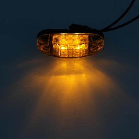 Image of Amber Red 2.5inch 2 Diode Oval LED Trailer Truck Clearance Light Side Marker Light 4PCS, Surface Mount Little Boat Marine Led Lights RV Camper Accessories (2 Amber+2 Red)