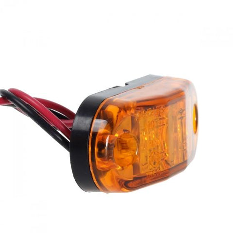Image of Amber Red 2.5inch 2 Diode Oval LED Trailer Truck Clearance Light Side Marker Light 4PCS, Surface Mount Little Boat Marine Led Lights RV Camper Accessories (2 Amber+2 Red)