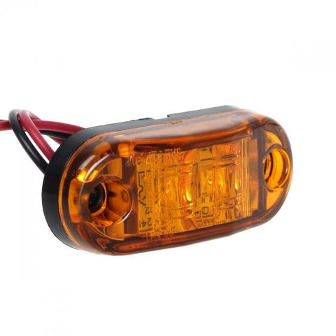 Image of Amber Red 2.5inch 2 Diode Oval LED Trailer Truck Clearance Light Side Marker Light 4PCS, Surface Mount Little Boat Marine Led Lights RV Camper Accessories (2 Amber+2 Red)
