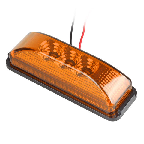 Image of Partsam 2PCS 3 LED Truck Trailer Front Rear LED Side Marker Lights indicator Lamp Sealed & Waterproof Surface Mounted Installation Amber 3.9"