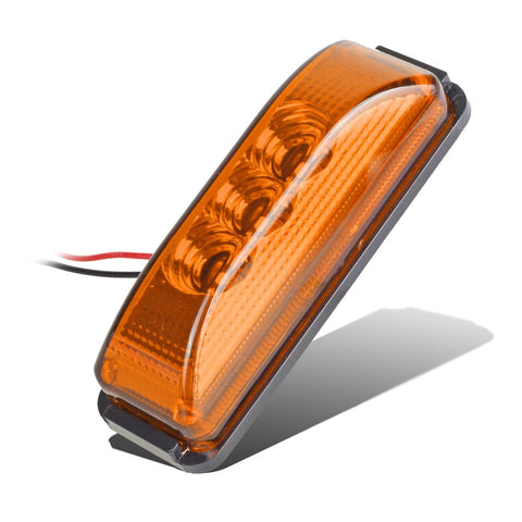 Image of Partsam 2PCS 3 LED Truck Trailer Front Rear LED Side Marker Lights indicator Lamp Sealed & Waterproof Surface Mounted Installation Amber 3.9"