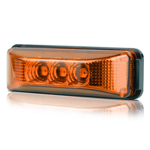 Image of Partsam 2PCS 3 LED Truck Trailer Front Rear LED Side Marker Lights indicator Lamp Sealed & Waterproof Surface Mounted Installation Amber 3.9"