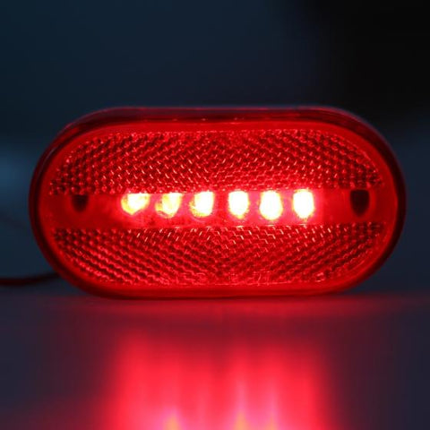 Image of Partsam 10Pcs 4 Inch Trailer Rectangular Led Side Marker Clearance Lights Lamp 6 Diodes w/Reflex Lens, Sealed 2x4 Reflective Rectangle Led Marker Lights Surface Mount for Truck Lorry Van Camper 12V