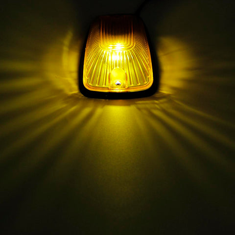 Image of Partsam 5X 264159AM 5-5050-SMD T10 194 Amber LED Cab Marker Roof Running Lights + Wiring Pack Compatible with / C1500 C2500 C3500 K1500 K2500 K3500 1988-2002 Pickup Trucks