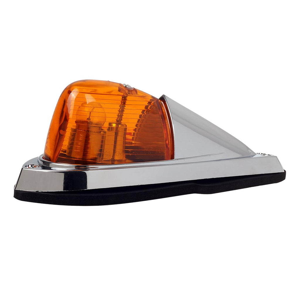 Partsam 5X Amber Cab Marker Top Roof Running Lights Kit Universal Teardrop Style Cab Light Compatible with Kenworth/Peterbilt/Freightliner/Mack/Western Star Truck Trailer