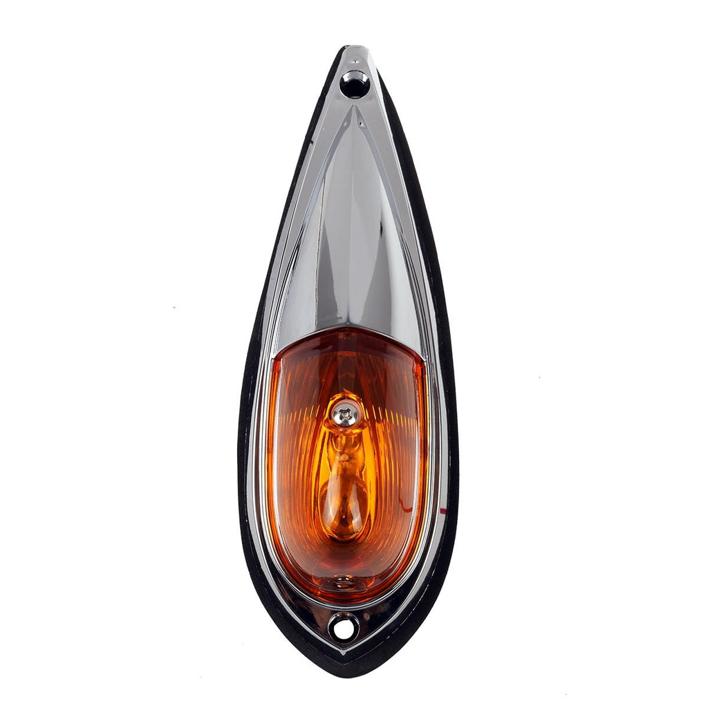 Partsam 5X Amber Cab Marker Top Roof Running Lights Kit Universal Teardrop Style Cab Light Compatible with Kenworth/Peterbilt/Freightliner/Mack/Western Star Truck Trailer