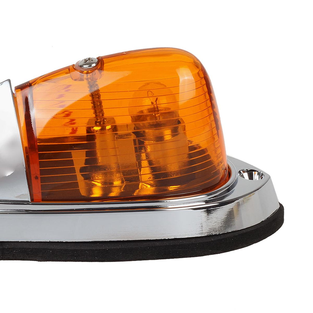 Partsam 5X Amber Cab Marker Top Roof Running Lights Kit Universal Teardrop Style Cab Light Compatible with Kenworth/Peterbilt/Freightliner/Mack/Western Star Truck Trailer