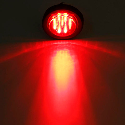 Image of Partsam 10x Amber 2" Round Sealed Led Clearance Marker Light 4LED Grommet Mount RV Accessories, Reflective 2 Inch Round Trailer Led Side Marker Lights Lamps Kit Flush Mount with Wire Pigtails