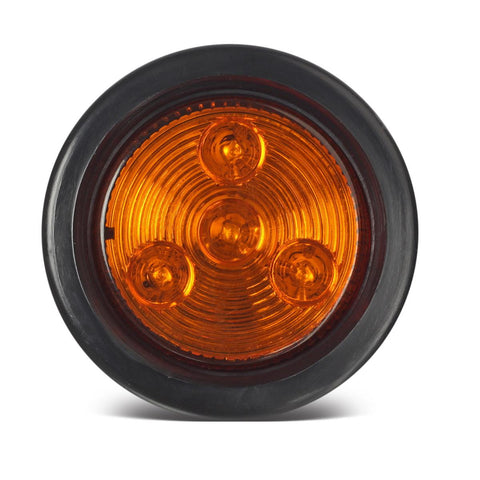 Image of Partsam 10x Amber 2" Round Sealed Led Clearance Marker Light 4LED Grommet Mount RV Accessories, Reflective 2 Inch Round Trailer Led Side Marker Lights Lamps Kit Flush Mount with Wire Pigtails