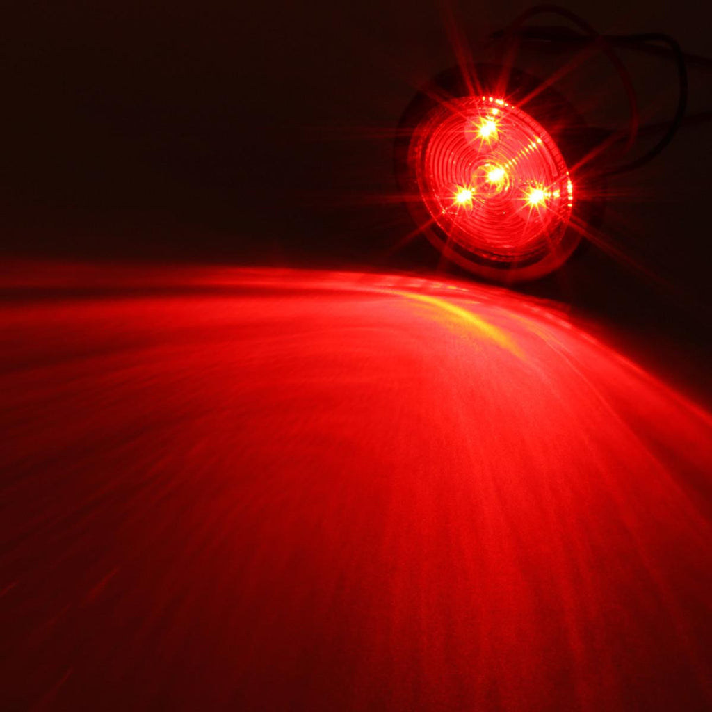 Partsam 10Pack(5 Amber + 5 Red) 2" Led Round Side Marker Light Grommet Flush Mount 4LED, Sealed 2 Round led Marker Lights Truck Trailer with Reflex Lens, IP67 Waterproof