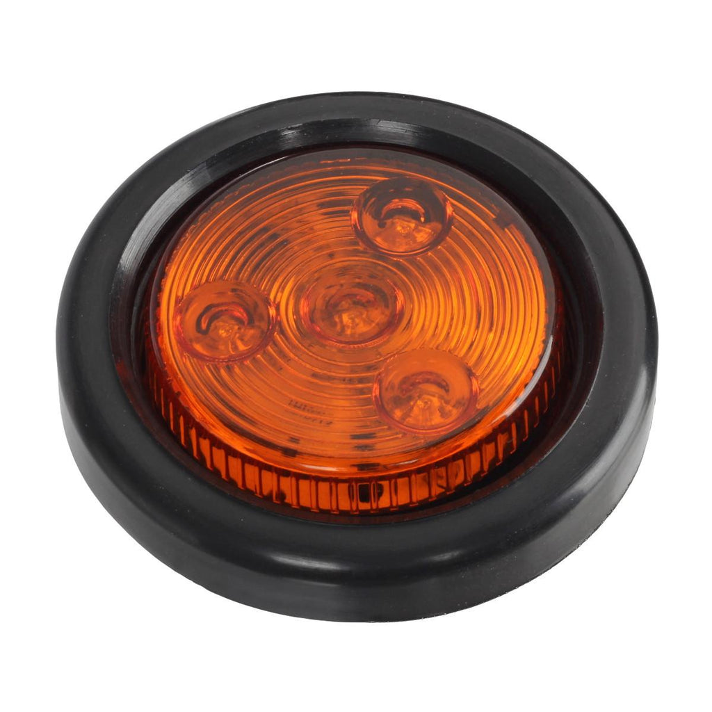 Partsam 10Pack(5 Amber + 5 Red) 2" Led Round Side Marker Light Grommet Flush Mount 4LED, Sealed 2 Round led Marker Lights Truck Trailer with Reflex Lens, IP67 Waterproof