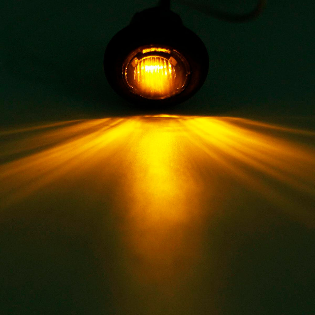 Partsam 20Pack 3/4" Inch Mount SMOKED LENS & Amber LED Clearance Markers, side marker lights, led marker lights, led side marker lights, led trailer marker lights, trailer marker light