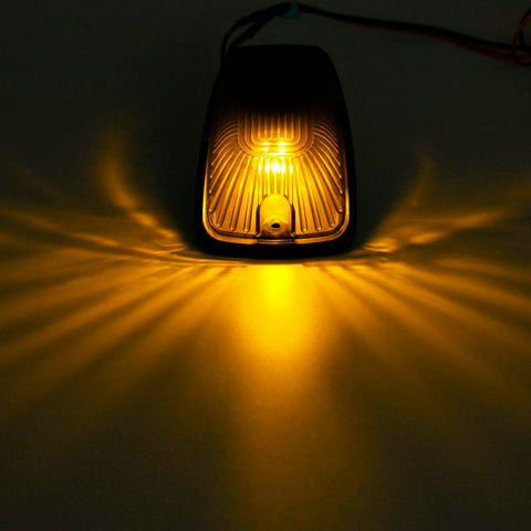 Image of Partsam 5pcs Smoke Cab Maker 264159BK Roof Running Light Cover Base + 5X Amber T10 194 168 5050 LED Light Bulbs Compatible with / C1500 C2500 C3500 K1500 K2500 K3500 1988-2002 Pickup Trucks