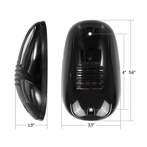 Image of Partsam 5pcs Smoke Cab Marker Top Roof Running LED Light Assembly w/16LED White Cab Light Compatible with Dodge Ram 1500 2500 3500 4500 5500 2003-2018 Pickup Trucks