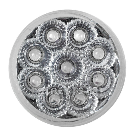 Image of Partsam 20) 2in. Round Side Marker LED Truck Lights Clearance 9 Diodes Reflector Trailer, Sealed Clear/Amber 2" Round LED Trailer Side Marker Lights, Miro-Reflex faceted reflector design