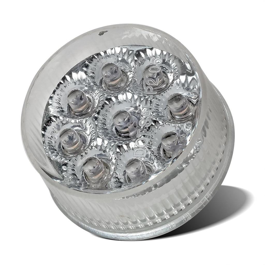 Partsam 20) 2in. Round Side Marker LED Truck Lights Clearance 9 Diodes Reflector Trailer, Sealed Clear/Amber 2" Round LED Trailer Side Marker Lights, Miro-Reflex faceted reflector design