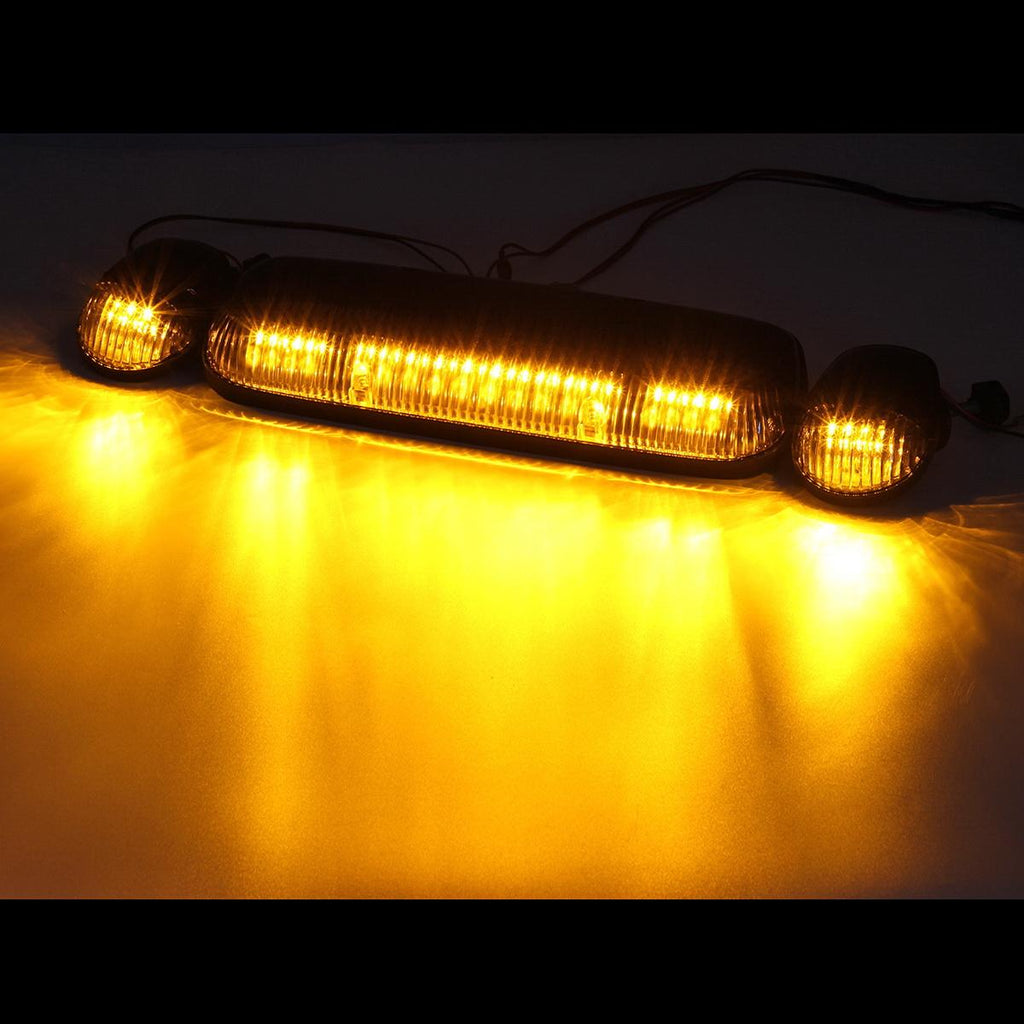 Partsam 3PCS Amber LED Cab Roof Marker Light Top Running Lights w/Wiring Compatible with Silverado/ Sierra 1500 1500HD 2500 2500HD 3500 2002 2003 2004 2005 2006 2007 Pickup Trucks