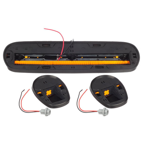 Image of Partsam 3PCS Amber Cab Roof Running Marker Lights +5xT10 5050 Amber LEDs Compatible with Silverado/ Sierra 1500 1500HD 2500 2500HD 3500 2002 2003 2004 2005 2006 2007 Pickup Trucks