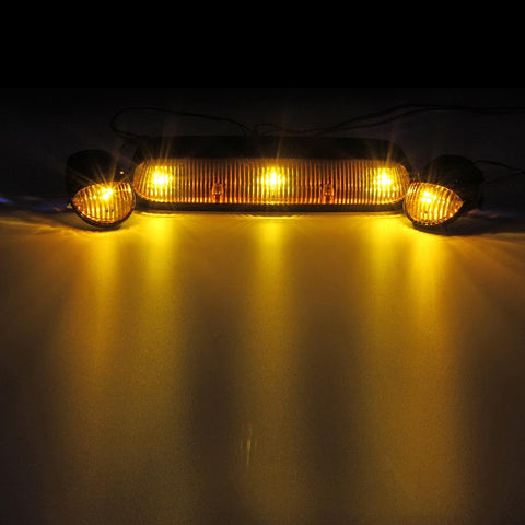 Image of Partsam 3PCS Amber Cab Roof Running Marker Lights +5xT10 5050 Amber LEDs Compatible with Silverado/ Sierra 1500 1500HD 2500 2500HD 3500 2002 2003 2004 2005 2006 2007 Pickup Trucks