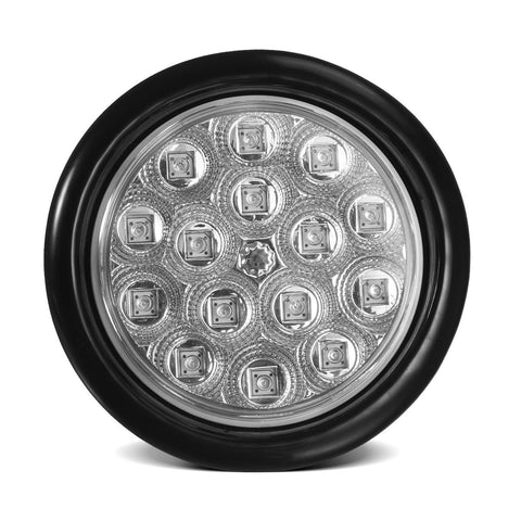 Image of Partsam 4inch Red Round Sealed Led Trailer Stop/Turn/Brake Tail Light 15 Diodes Clear Lens, Grommet Mount Mini-Reflex faceted reflector design, Hardwired for trailers less than 80inch wide(2Pack)