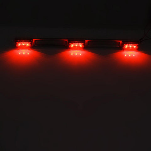 Image of Partsam Submersible Led Truck Trailer Lights Kit 12V, 2xSquare Led Trailer Light Kits+14.17inch Red 3 Light 9 LED ID Light Bar+2xAmber Side Marker w/Reflex+ 8pcs 2.5inch Oval Led Marker Clearance Lights