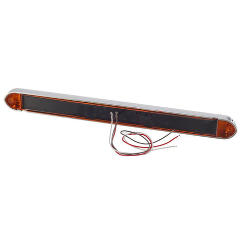 Image of Partsam Submersible 17 Inch Thin Amber Led Turn Signal Light Bar 40 LED Sealed Utility Trailer Truck RV Led Marker Clearance Identification Light Bar w/Chrome Bezel (Pack of 2)
