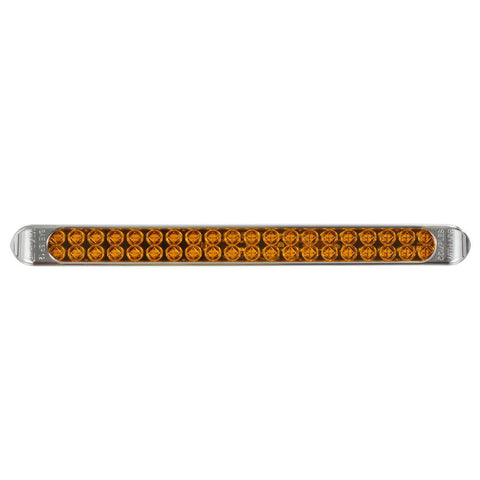 Image of Partsam Submersible 17 Inch Thin Amber Led Turn Signal Light Bar 40 LED Sealed Utility Trailer Truck RV Led Marker Clearance Identification Light Bar w/Chrome Bezel (Pack of 2)