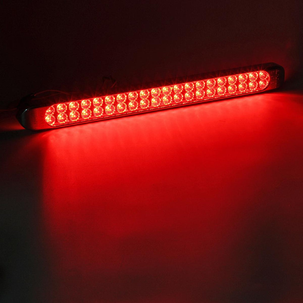 Partsam Submersible 17Inch Thin Amber Led Turn Signal Light Bar 40 LED Sealed Utility Trailer Truck RV Led Marker Clearance Identification Light Bar w/Chrome Bezel (Pack of 2)