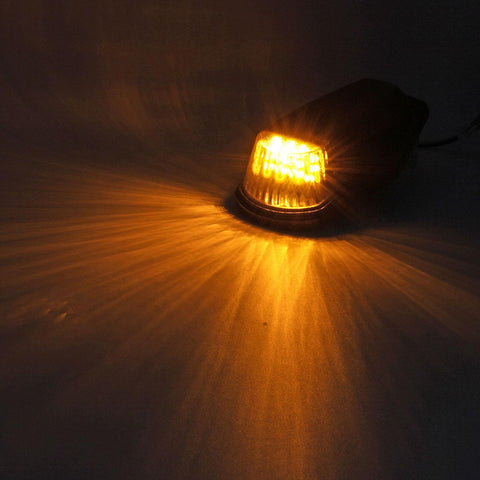 Image of Partsam 5Pcs Smoked Amber Cab Marker Lights 12LED Compatible with Ford F150 F250 F350 1973-1997 F Series Super Duty Pickup Trucks Cab Top Roof Running LED Lights Assembly w/ Wiring Harness