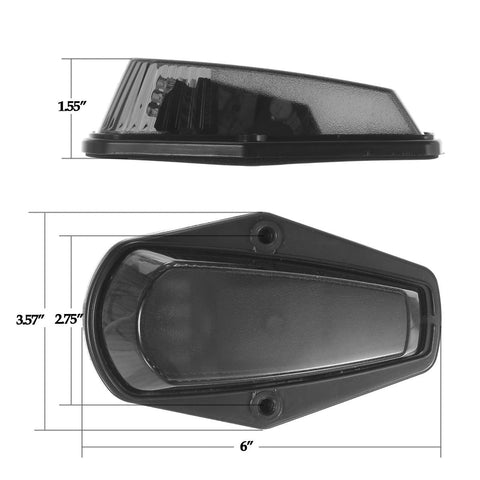 Image of Partsam 5X Cab Marker Light LED Top Roof Running Light Black Lens White 12LED Lights w/Wire Compatible with Ford F150 F250 F350 1973-1997 F Series Super Duty Pickup Trucks