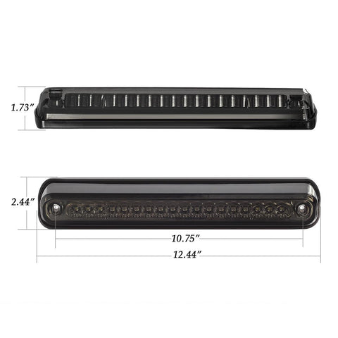 Image of Partsam High Mount Stop Light Third 3rd Brake Light Replacement for Silverado/C10 C/K 1500 2500 3500 and Sierra C/K 1500 2500 3500 1988 to 1998 Rear Center Cab Top Roof Tail Light Cargo Lamp (Smoke)