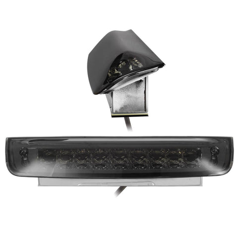 Image of Partsam High Mount Stop Light Third 3RD Brake Light Replacement for Dodge Ram 1500 2500 3500 2009-2017 LED Rear Cab Roof Center Mount Tail Brake Light Cargo Lamp(Smoke Lens Chrome Housing)