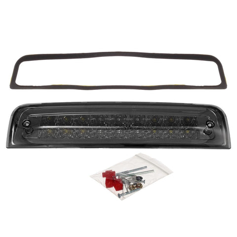 Image of Partsam High Mount Stop Light Third 3RD Brake Light Replacement for Dodge Ram 1500 2500 3500 2009-2017 LED Rear Cab Roof Center Mount Tail Brake Light Cargo Lamp(Smoke Lens Chrome Housing)