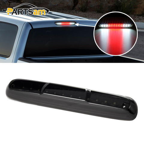 Image of Partsam High Mount Stop Light Led Third 3rd Brake Light Replacement for Silverado and Sierra 1500 2500 HD 3500 HD 2007 to 2013 Rear Cab Roof Brake Tail Light Cargo Lamp Smoke Lens Black Housing