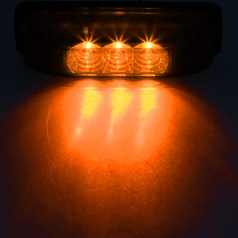 Image of Partsam 10Pcs 3.9" Thin line Trailer Led Side Marker and Clearance Lights 3LED with Reflectors Submersible Sealed 12V Surface Mount for Truck Trailer Boats, Rectangular LED trailer light (5Amber+5Red)