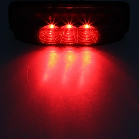 Image of Partsam 10Pcs 3.9" Thin line Trailer Led Side Marker and Clearance Lights 3LED with Reflectors Submersible Sealed 12V Surface Mount for Truck Trailer Boats, Rectangular LED trailer light (5Amber+5Red)